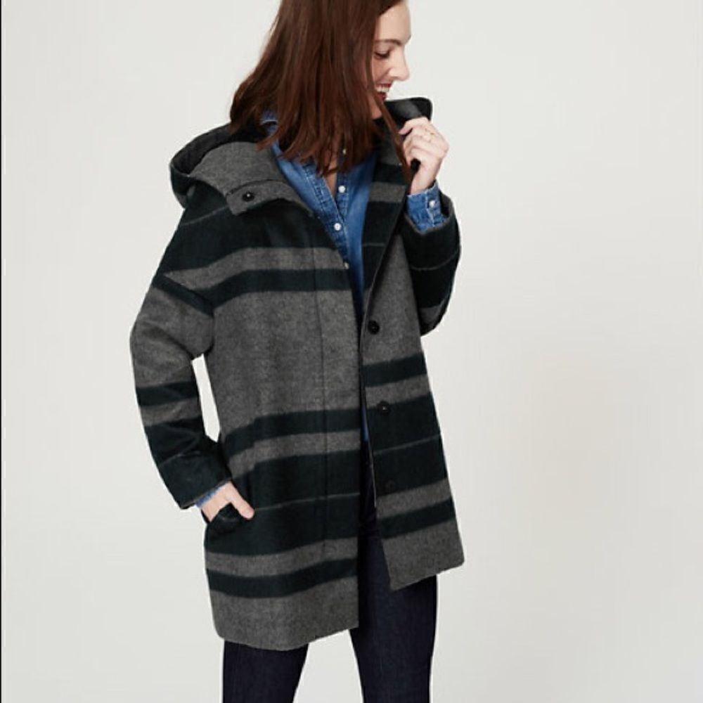 Loft Striped Long Coat
